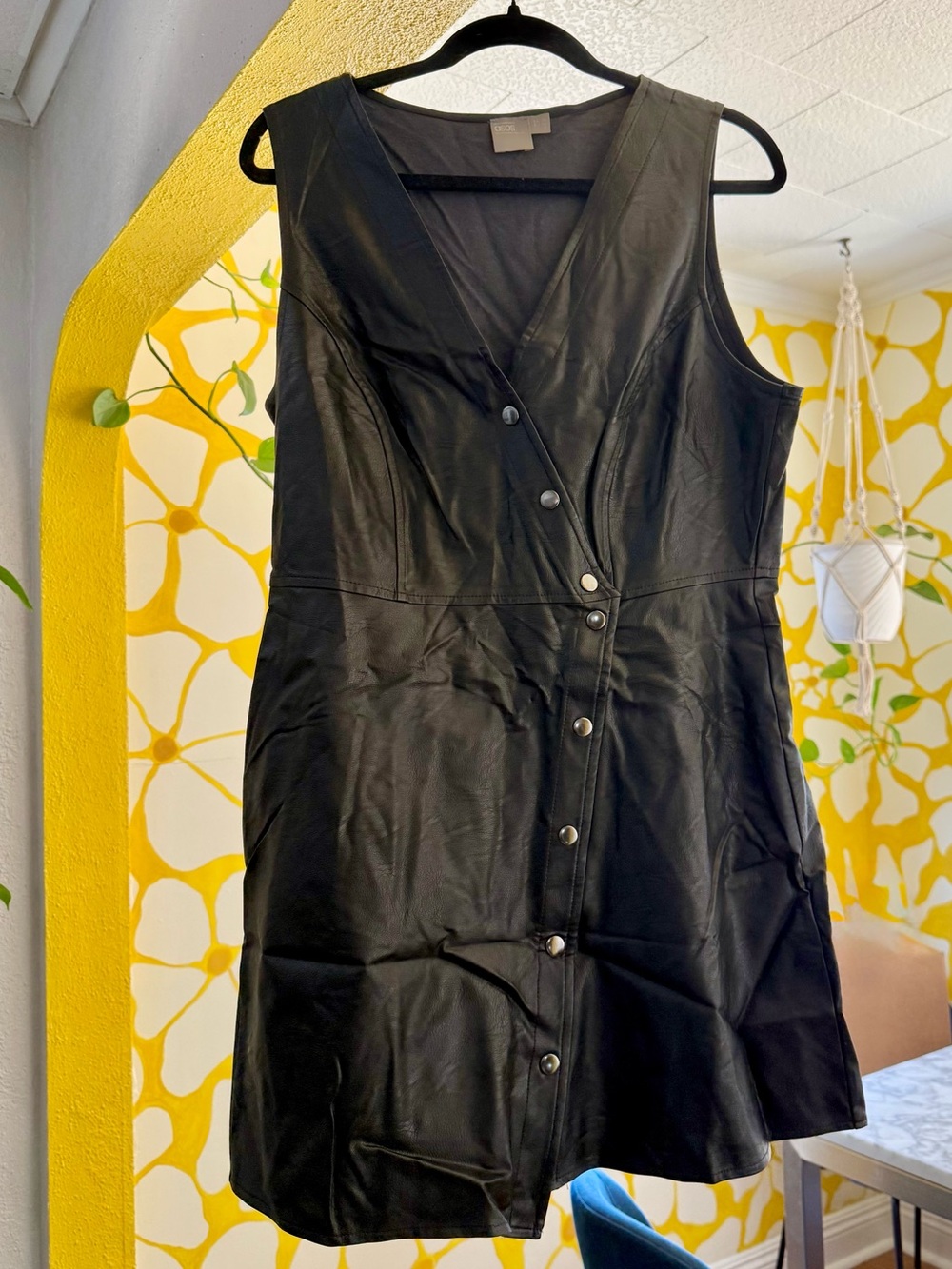 ASOS Faux Leather Snap Dress